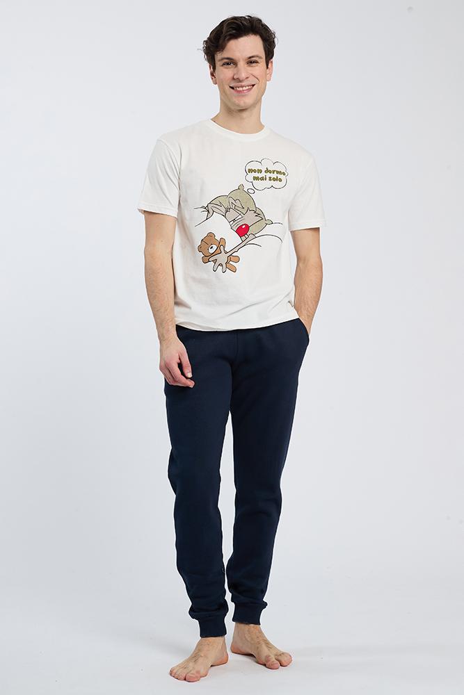 MAGLIA BIANCA UOMO 6812 DORMO SOLO HAPPY PEOPLE